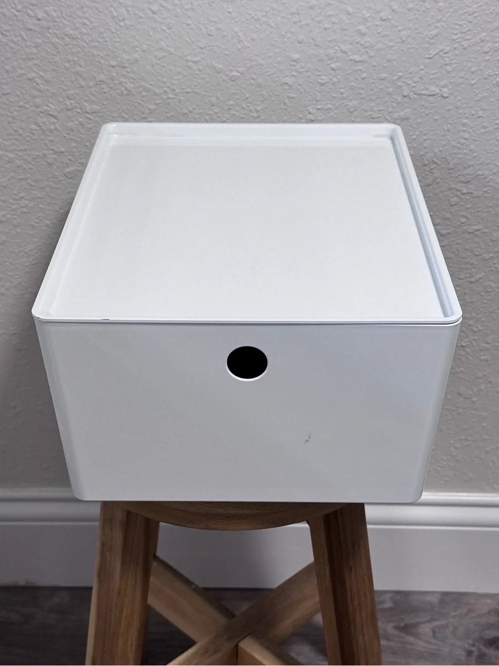 IKEA KUGGIS Storage Box with Lid White Minimalist Home Office Organizer